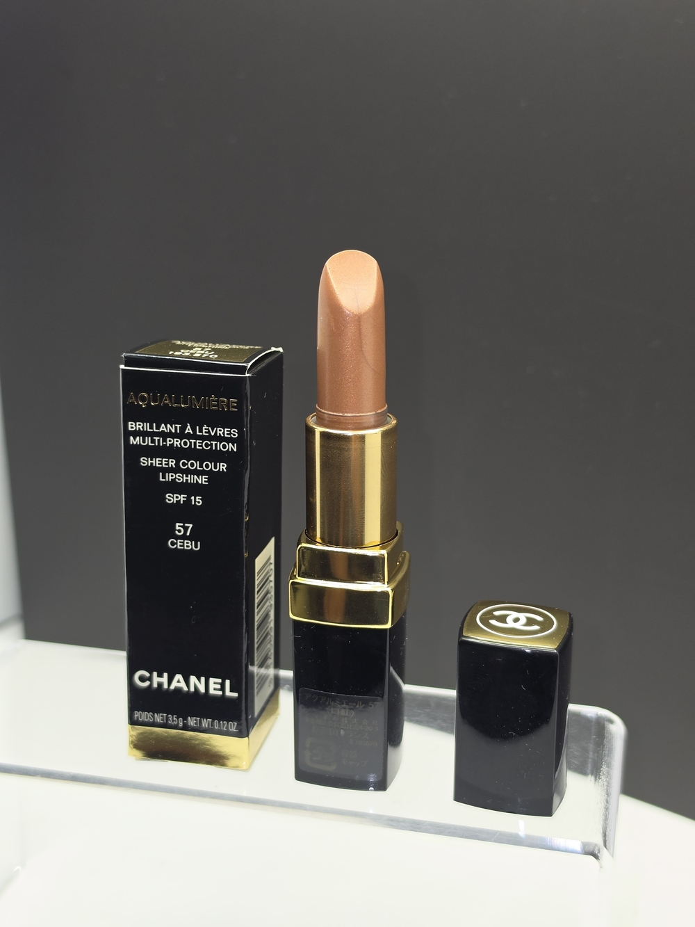 DISCONTINUED CHANEL Aqualumiere Lipshine- 57 "CEBU"